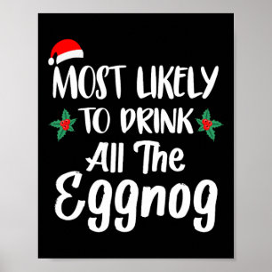 Am wahrscheinlichsten trinkt die Eggnog-Familie, d Poster