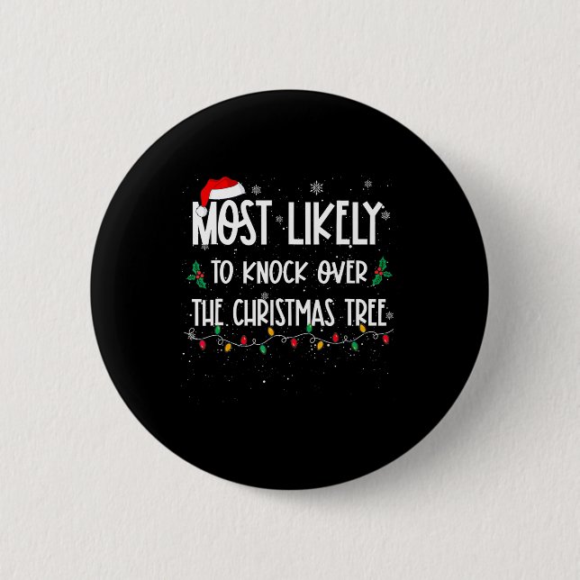 Am wahrscheinlichsten, über Weihnachten zu klopfen Button (Vorderseite)