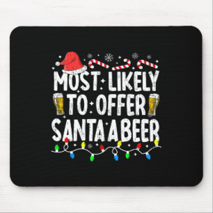 Am wahrscheinlichsten, um Santa A Bier Funny Drink Mousepad