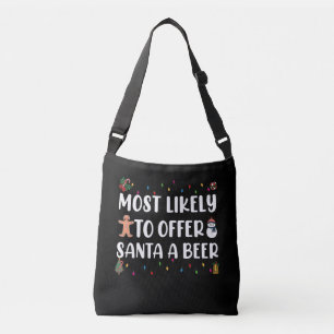 Am wahrscheinlichsten, um Santa A Bier Funny Trink Tragetaschen Mit Langen Trägern