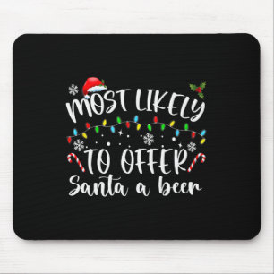 Am wahrscheinlichsten, um Santa A Bier Spaß trinke Mousepad