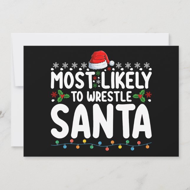 Am wahrscheinlichsten, um Weihnachts-Wrestling zu  Einladung (Vorderseite)