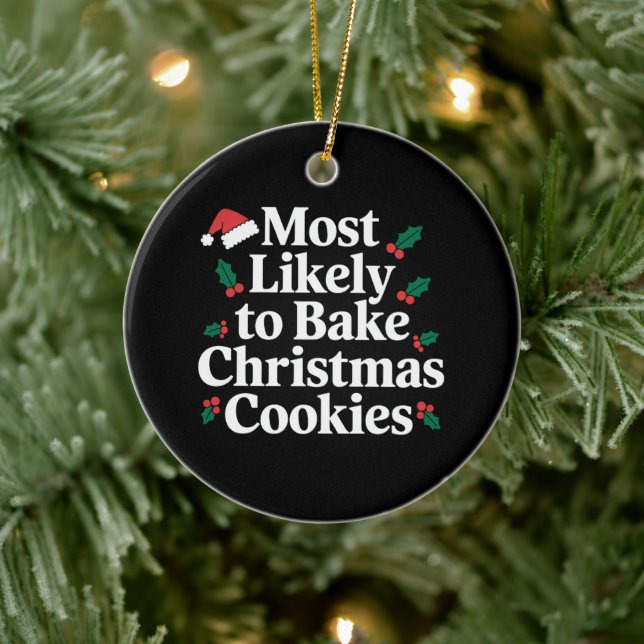 Am wahrscheinlichsten Weihnachts-Cookie-Familie ba Keramik Ornament (Baum)