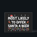 Am wahrscheinlichsten Weihnachts-Weihnachtslicht f Einladung<br><div class="desc">Am wahrscheinlichsten bietet Santa A Bier Weihnachten Weihnachtsmannmütze</div>