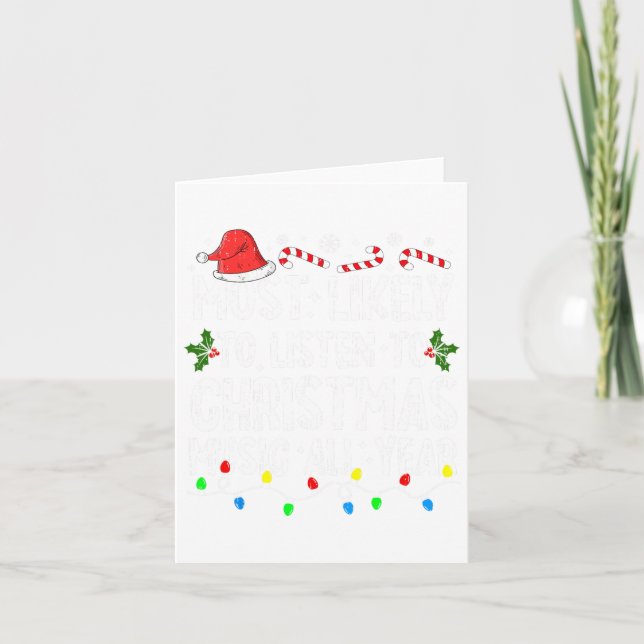Am wahrscheinlichsten Weihnachts-Weihnachtsmusikfa Karte (Vorderseite)