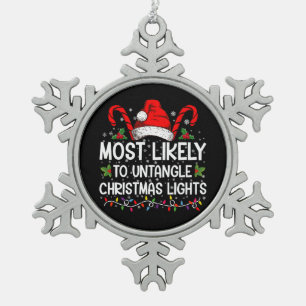 Am Wahrscheinlichsten Weihnachtsbeleuchtung Entwir Schneeflocken Zinn-Ornament