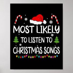 Am wahrscheinlichsten Weihnachtslieder Familie zuh Poster