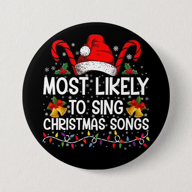 Am Wahrscheinlichsten Weihnachtslieder singt Button (Vorderseite)