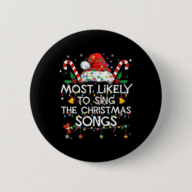 Am wahrscheinlichsten Weihnachtslieder zu singen W Button (Vorderseite)