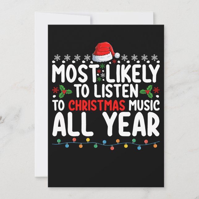 Am wahrscheinlichsten Weihnachtsmusik das ganze Ja Einladung (Vorderseite)
