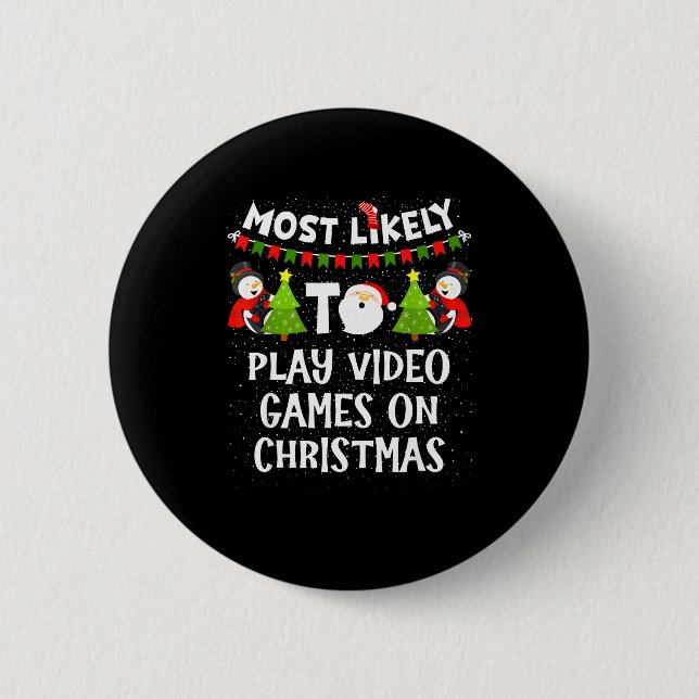 Am wahrscheinlichsten werden lustige Weihnachts-Vi Button (Vorderseite)