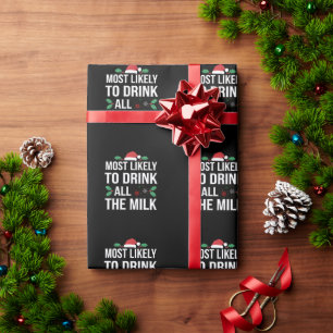 Am Wahrscheinlichsten Wird Alle Milch Weihnachten  Geschenkpapier
