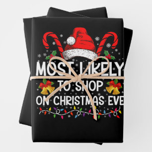 Am wahrscheinlichsten wird am Heiligen Abend Weihn Geschenkpapier Set
