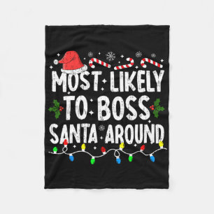 Am Wahrscheinlichsten wird Boss Santa Around Famil Fleecedecke