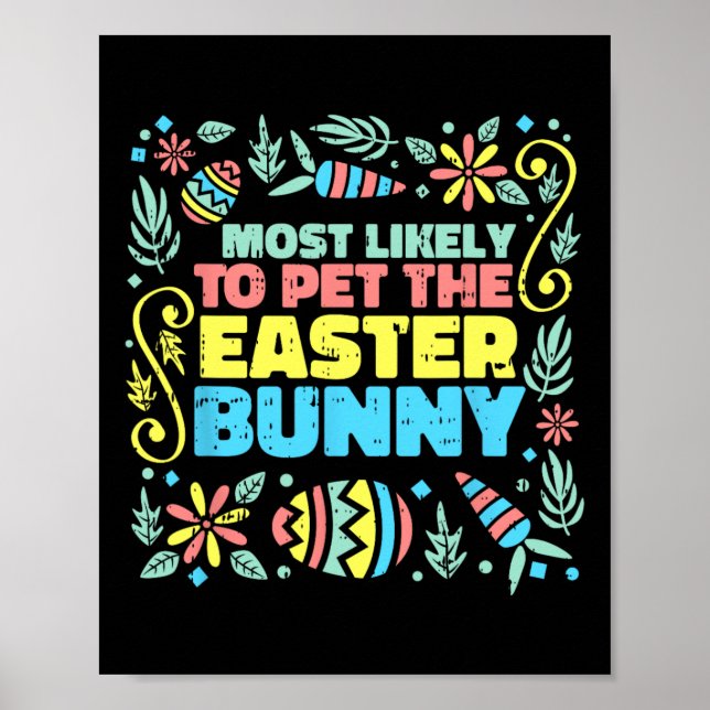 Am wahrscheinlichsten wird das Osterkaninchen beim Poster (Vorne)