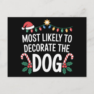 Am wahrscheinlichsten wird der Hund den Weihnachts Feiertagspostkarte