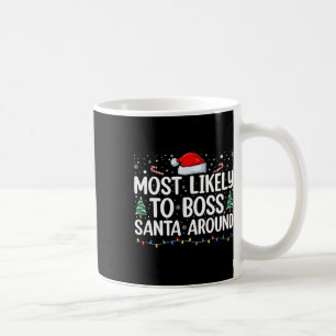 Am wahrscheinlichsten wird die Familie Santa herum Kaffeetasse