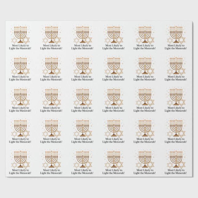 Am wahrscheinlichsten wird die jüdische Menorah Ha Geschenkpapier (Flach)