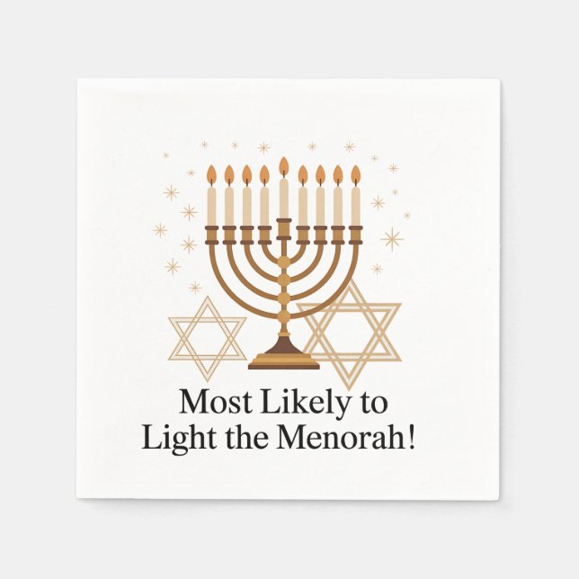Am wahrscheinlichsten wird die jüdische Menorah Ha Serviette (Vorderseite)