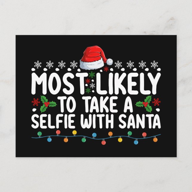 Am wahrscheinlichsten wird ein Selfie mit Weihnach Postkarte (Vorderseite)