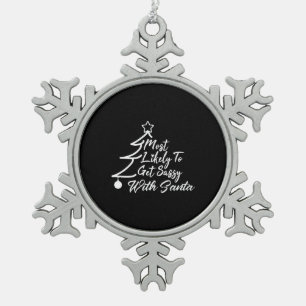 Am wahrscheinlichsten wird es mit dem Weihnachtsma Schneeflocken Zinn-Ornament