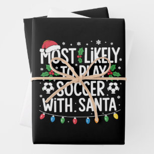 Am wahrscheinlichsten wird Fußball mit Weihnachtsf Geschenkpapier Set