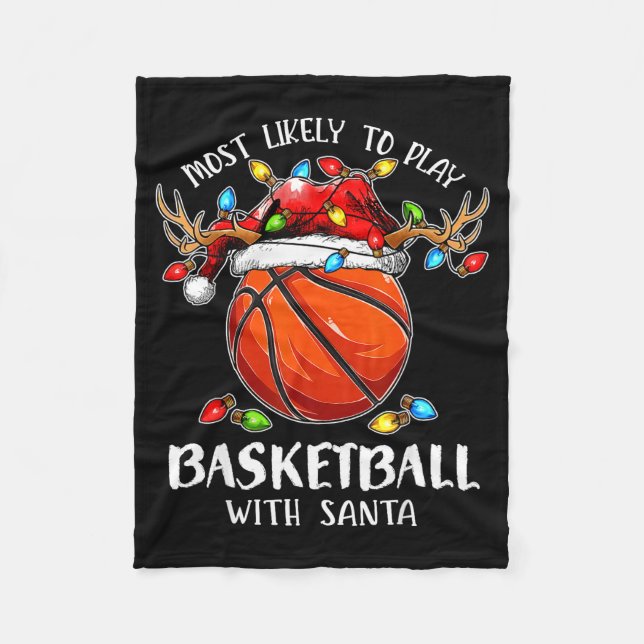 Am wahrscheinlichsten wird mit Santa Christma Bask Fleecedecke (Vorderseite)