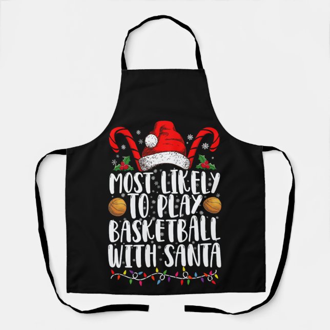 Am wahrscheinlichsten wird mit Santa Xmas Basketba Schürze (Vorderseite)