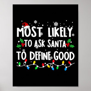 Am wahrscheinlichsten wird Santa gefragt, ein gute Poster