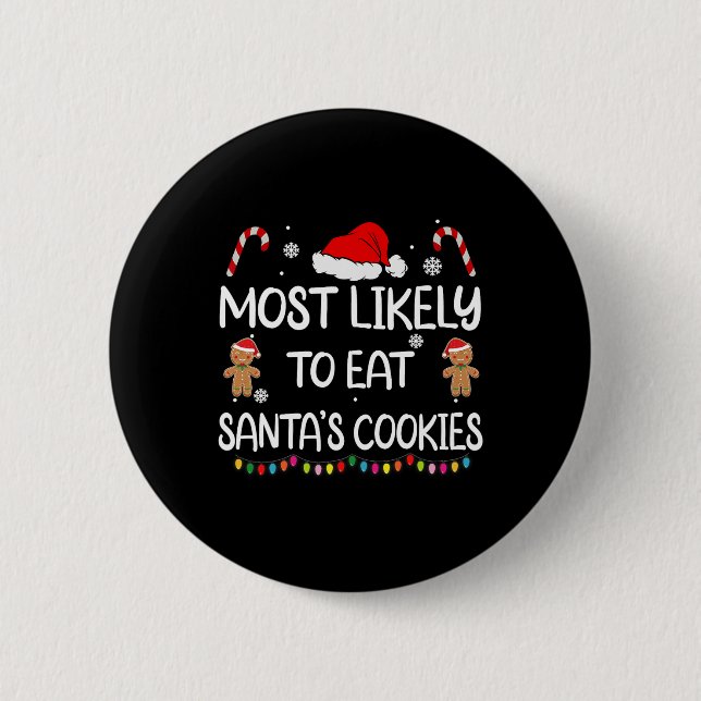 Am Wahrscheinlichsten wird Santas Kekse essen Fami Button (Vorderseite)