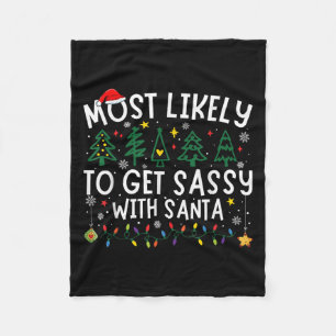 Am wahrscheinlichsten wird sie mit Santa Matching  Fleecedecke