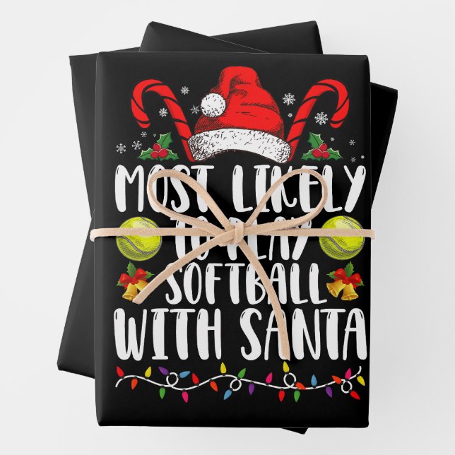 Am wahrscheinlichsten wird Softball mit der Santa  Geschenkpapier Set (Beispiel)