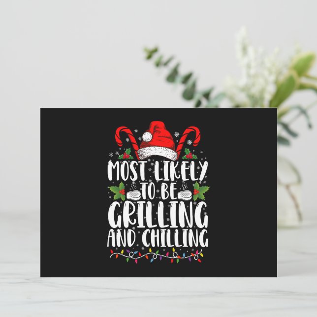 Am wahrscheinlichsten wird Weihnachten grillen und Einladung (Stehend Vorderseite)