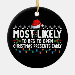 Am wahrscheinlichsten zu betteln, um Weihnachtsges Keramik Ornament