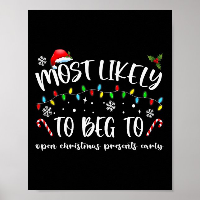 Am wahrscheinlichsten zu betteln, um Weihnachtsges Poster (Vorne)