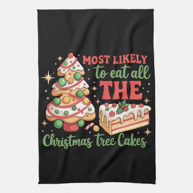 Am wahrscheinlichsten zu essen alle Weihnachten Bä Geschirrtuch (Vertikal)