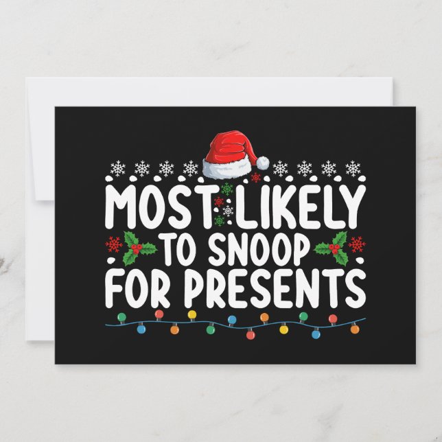 Am wahrscheinlichsten zu snoop für Weihnachten Einladung (Vorderseite)