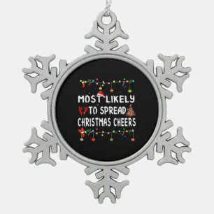 Am wahrscheinlichsten zu Weihnachten lustige Match Schneeflocken Zinn-Ornament
