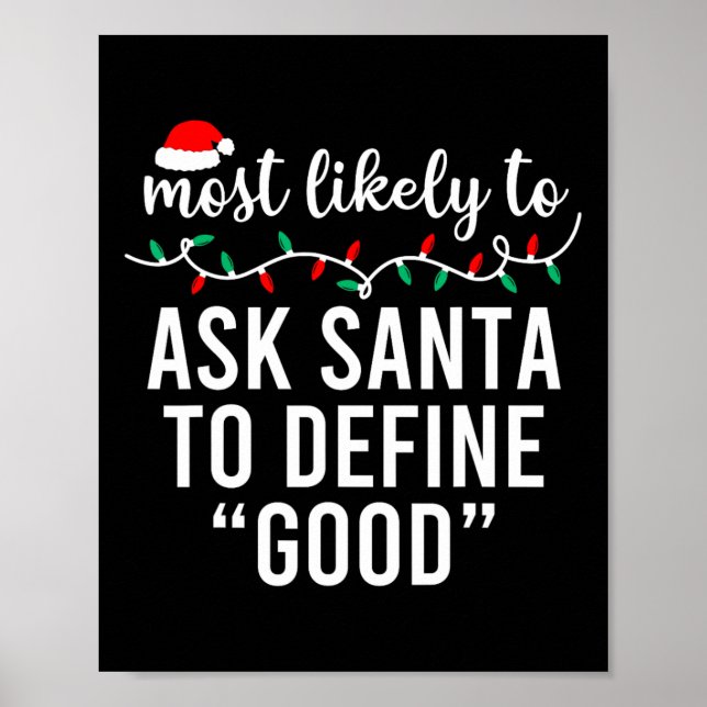 Am wahrscheinlichsten zu Weihnachten Matching Fami Poster (Vorne)