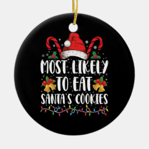 Am Weihnachten am wahrscheinlichsten Santa's Kekse Keramik Ornament