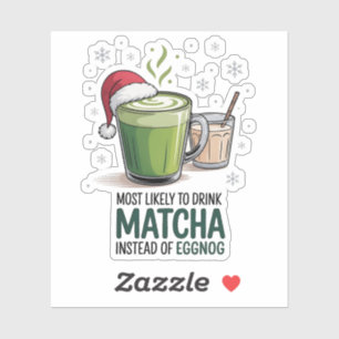 Am Weihnachten eher Matcha als Eierpunsch trinken Aufkleber