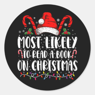Am Weihnachtstag am wahrscheinlichsten ein Buch le Runder Aufkleber