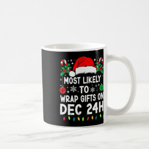 Am Weihnachtstag, dem 24. Dezember, Geschenke einp Kaffeetasse
