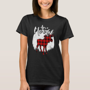 Ama Moose Red Kariert Buffalo Matching Family Paja T-Shirt