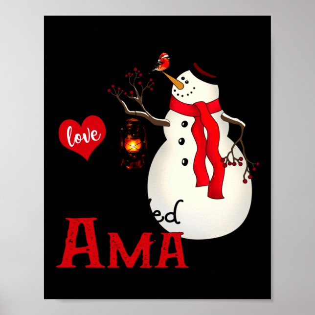 Ama Snowman Xmas Happy Family New Snowman Merry Ch Poster (Vorne)