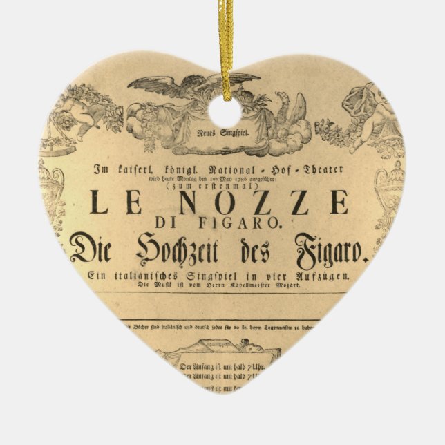 Amadeus Mozart Oper Le nozze di Figaro shabby Keramik Ornament (Vorne)