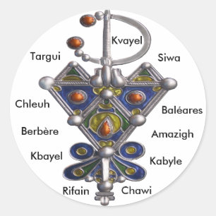 Amaghir, Rifain, Kabyle, Berbère Runder Aufkleber