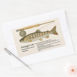 Amago (Oncorhynchus masou ishikawae) – English Rechteckiger Aufkleber