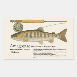 Amago (Oncorhynchus masou ishikawae) Rechteckiger Aufkleber