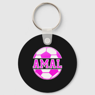Amal Name Mädchen Fußball spielen Fußball Sport Fa Schlüsselanhänger